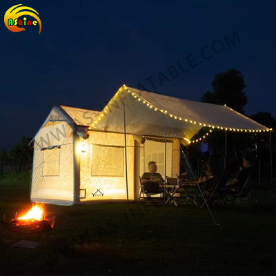Very lightweight large waterproof outdoor camping inflatable tent suitable for family travel gatherings with an air column cabin tent